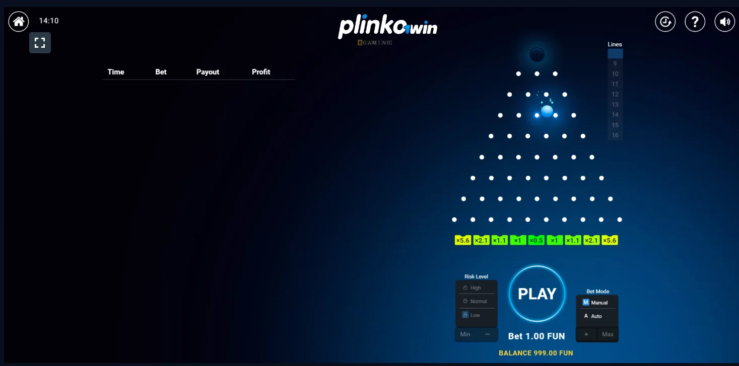 Play 1win Plinko